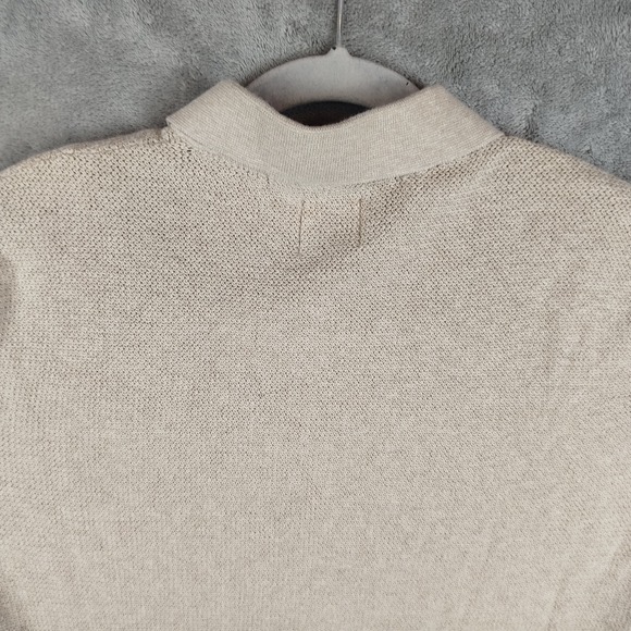 Flint and Tinder Polo Shirt Mens M Beige Knit Short Sleeve Pocket Huckeberry - Picture 6 of 11